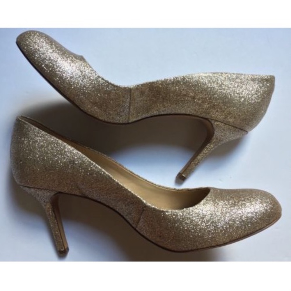 Vince Camuto Gold Glitter Heels sparkle pump Glam